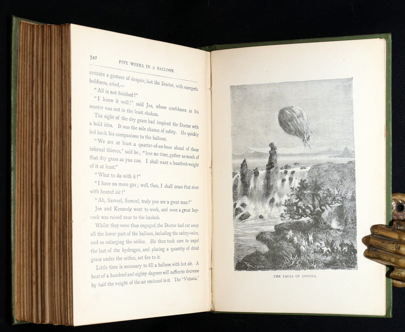 1890 Rare Book - Five Weeks in a Balloon, A Voyage of Exploration by Jules Verne