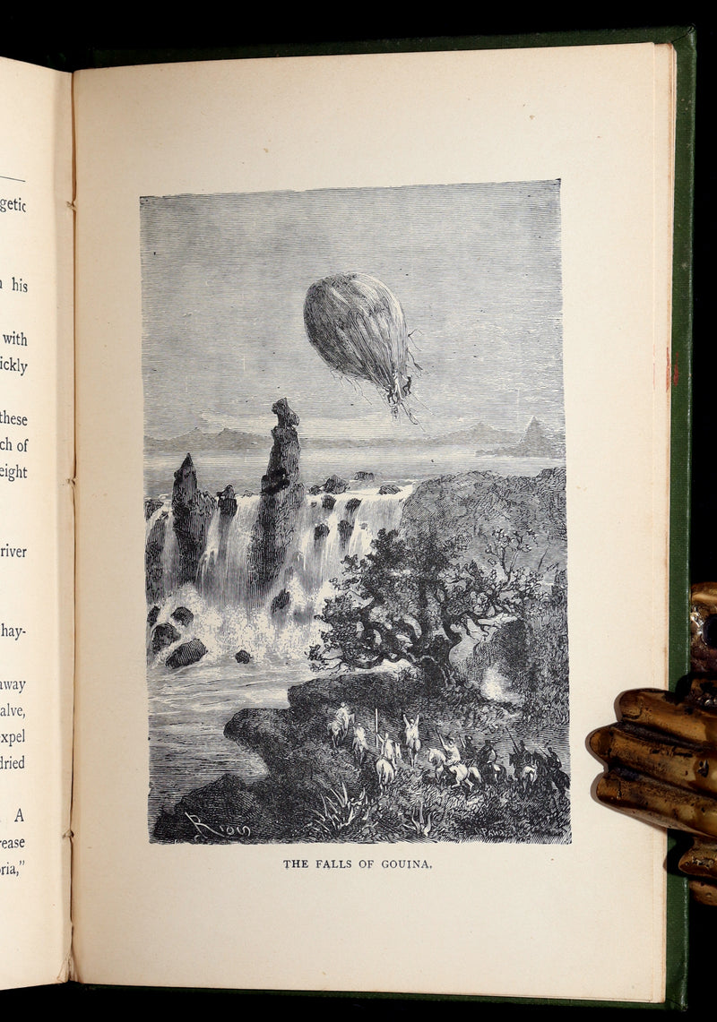 1890 Rare Book - Five Weeks in a Balloon, A Voyage of Exploration by Jules Verne