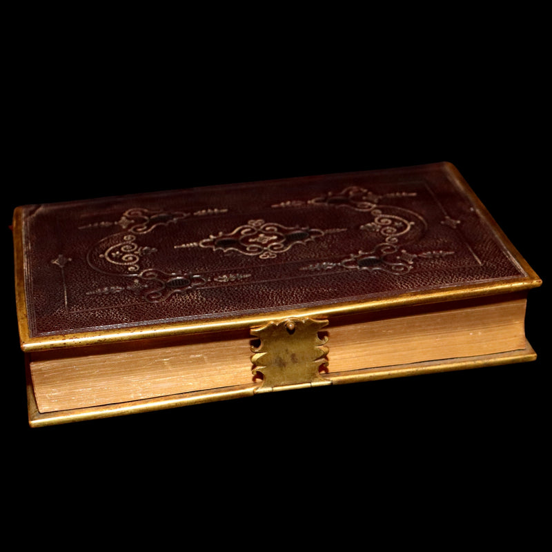 1850 Rare Bible bound by Bagster - Polyglot Bible, Old and New Testament, Clasp