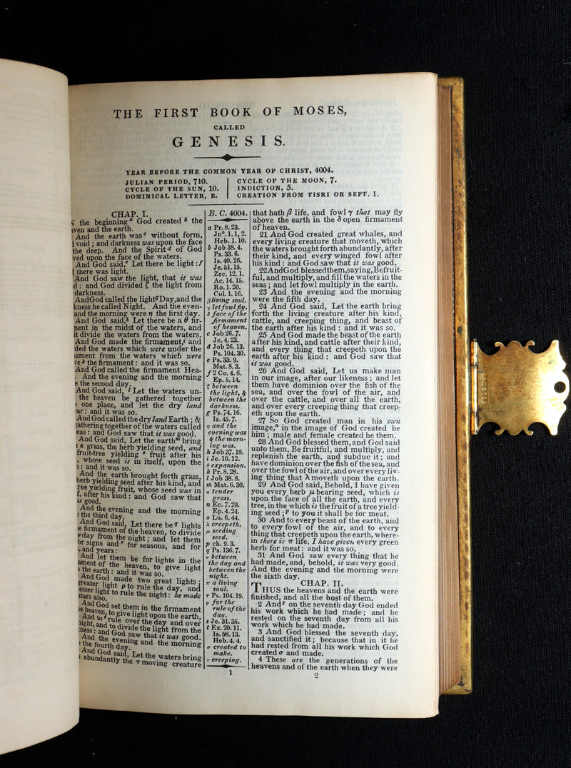 1850 Rare Bible bound by Bagster - Polyglot Bible, Old and New Testament, Clasp