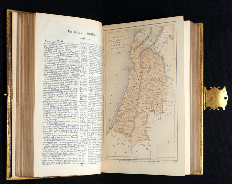 1850 Rare Bible bound by Bagster - Polyglot Bible, Old and New Testament, Clasp