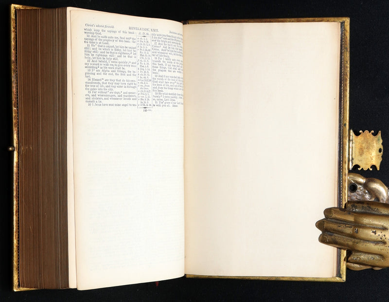 1850 Rare Bible bound by Bagster - Polyglot Bible, Old and New Testament, Clasp