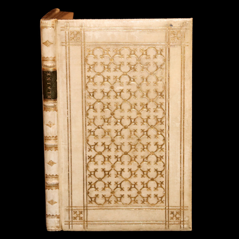 1859 Rare Tennyson Elaine – Exquisite Vellum and Gilt Binding