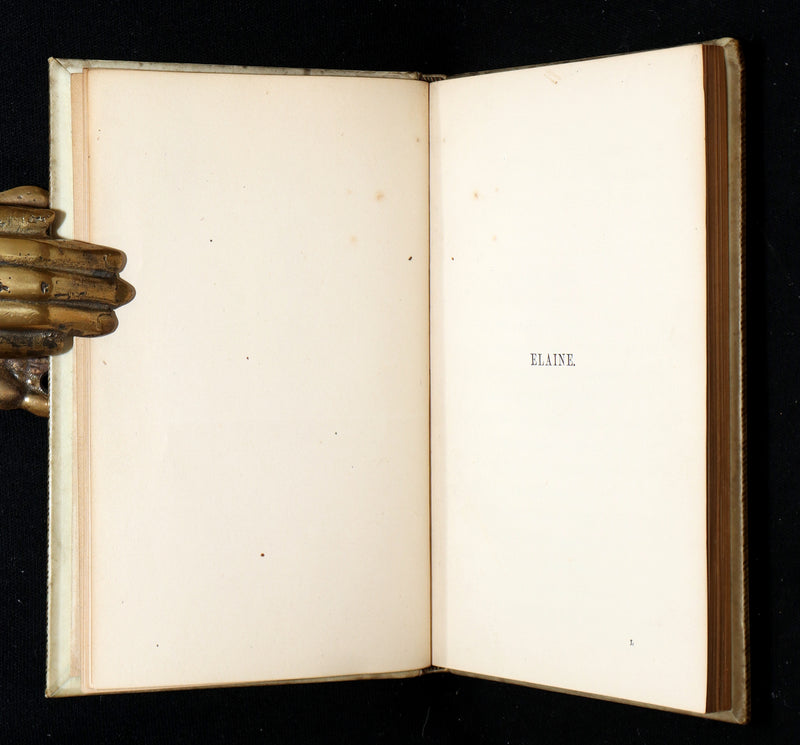 1859 Rare Tennyson Elaine – Exquisite Vellum and Gilt Binding