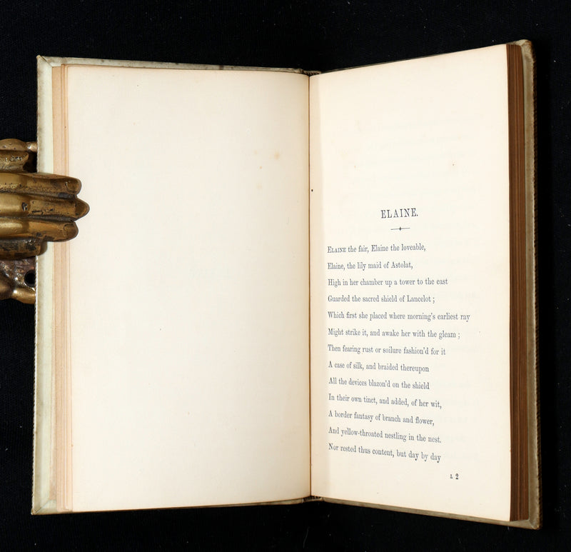 1859 Rare Tennyson Elaine – Exquisite Vellum and Gilt Binding