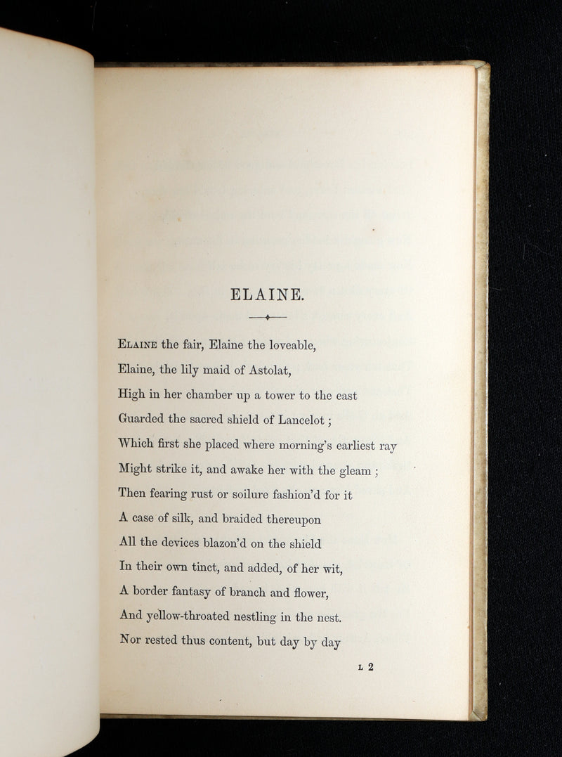 1859 Rare Tennyson Elaine – Exquisite Vellum and Gilt Binding