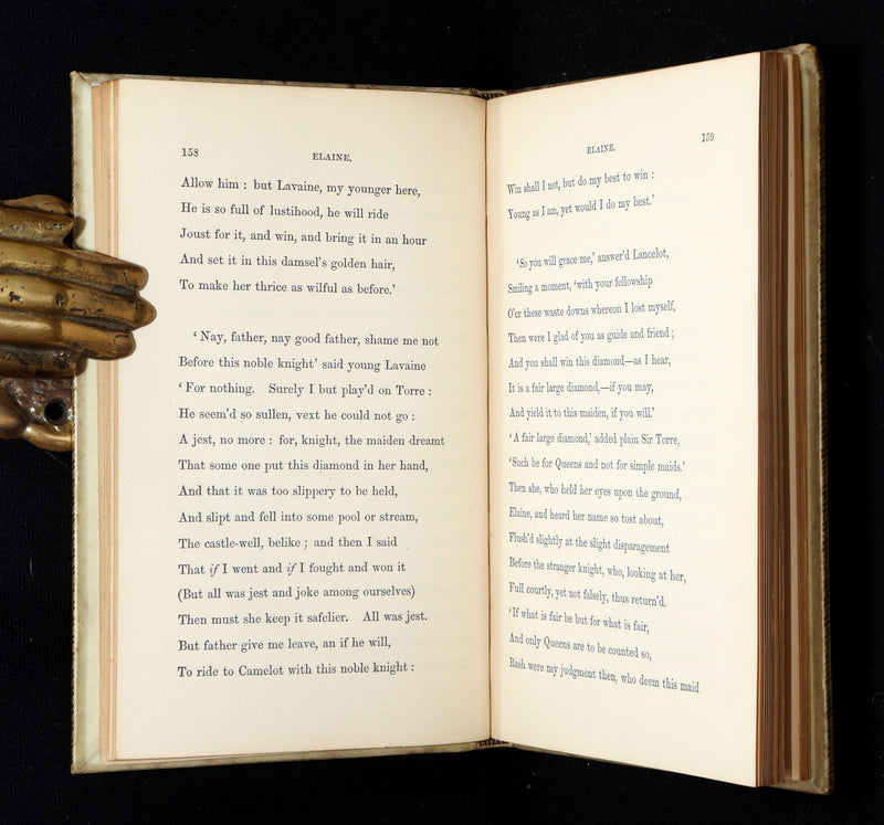 1859 Rare Tennyson Elaine – Exquisite Vellum and Gilt Binding