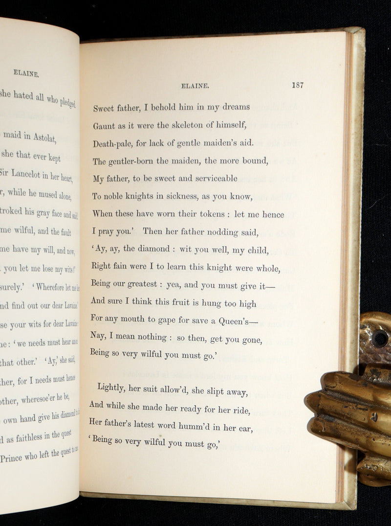 1859 Rare Tennyson Elaine – Exquisite Vellum and Gilt Binding