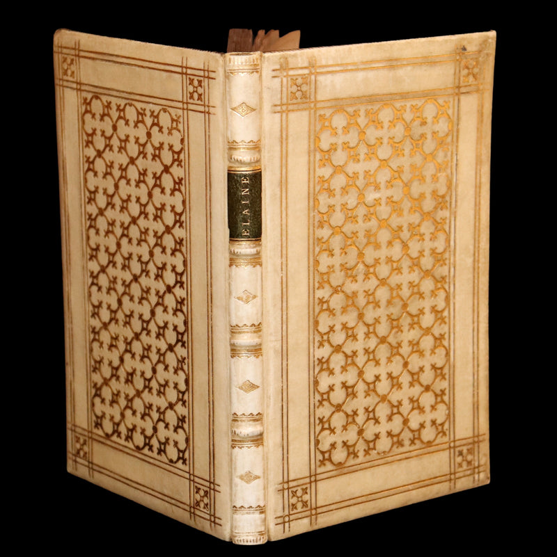 1859 Rare Tennyson Elaine – Exquisite Vellum and Gilt Binding