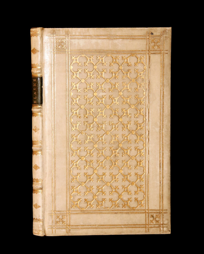 1859 Rare Tennyson Elaine – Exquisite Vellum and Gilt Binding