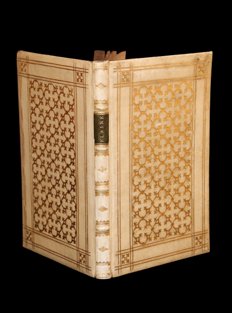 1859 Rare Tennyson Elaine – Exquisite Vellum and Gilt Binding