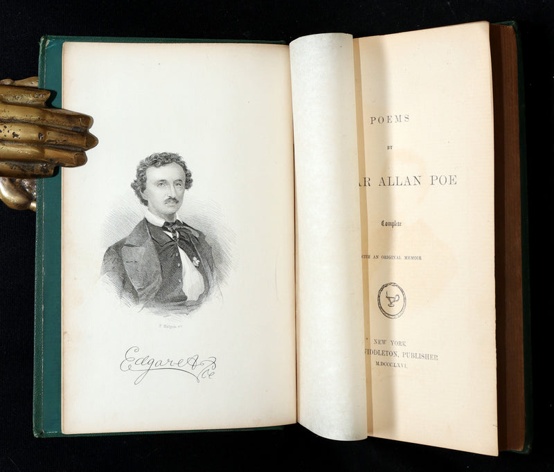 1866 Rare Book - Poems by Edgar Allan Poe. Complete with an Original Memoir