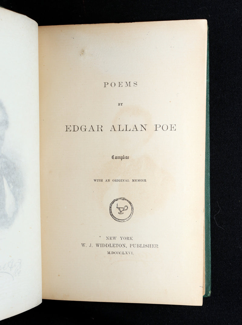 1866 Rare Book - Poems by Edgar Allan Poe. Complete with an Original Memoir