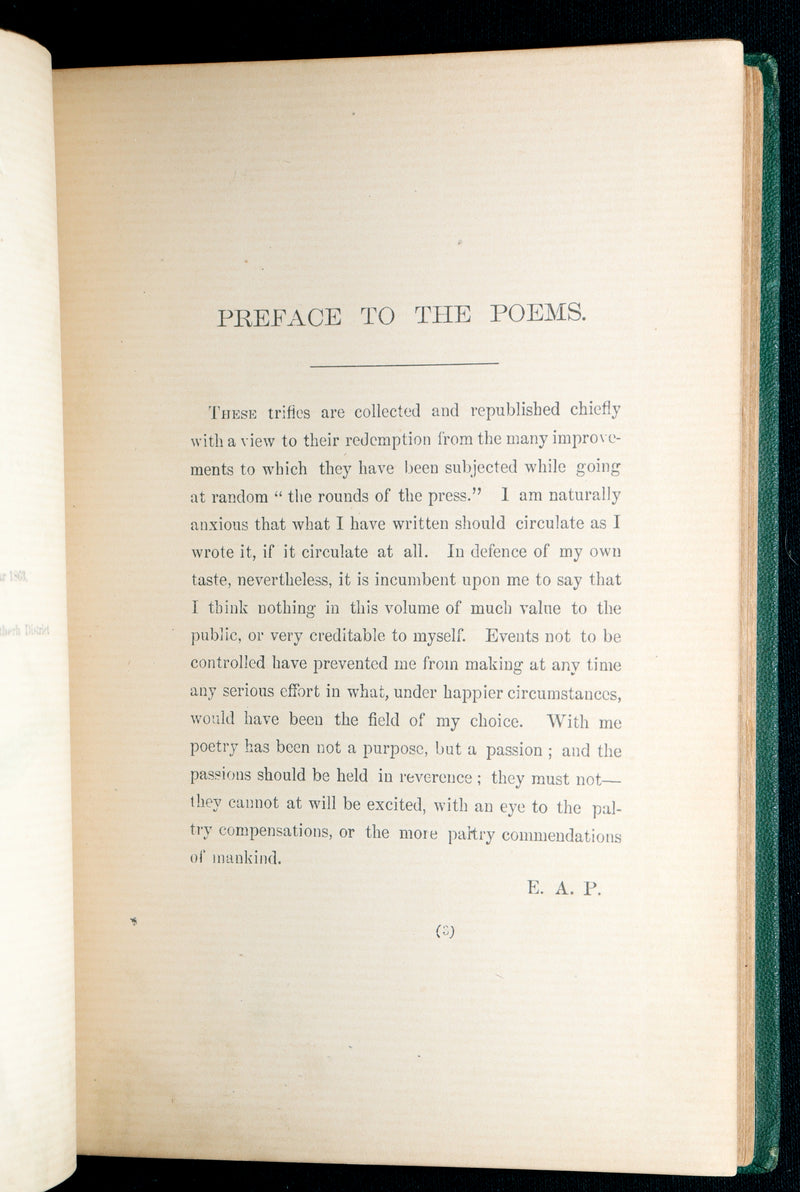 1866 Rare Book - Poems by Edgar Allan Poe. Complete with an Original Memoir