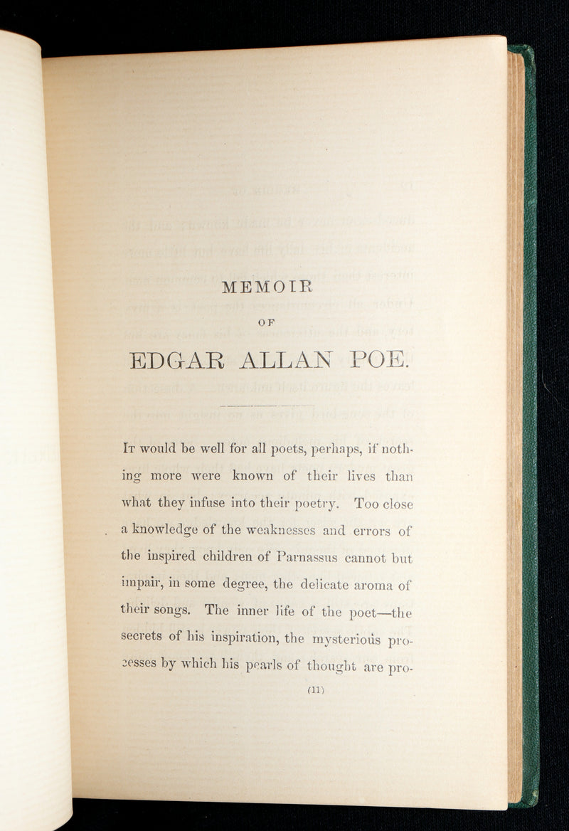 1866 Rare Book - Poems by Edgar Allan Poe. Complete with an Original Memoir