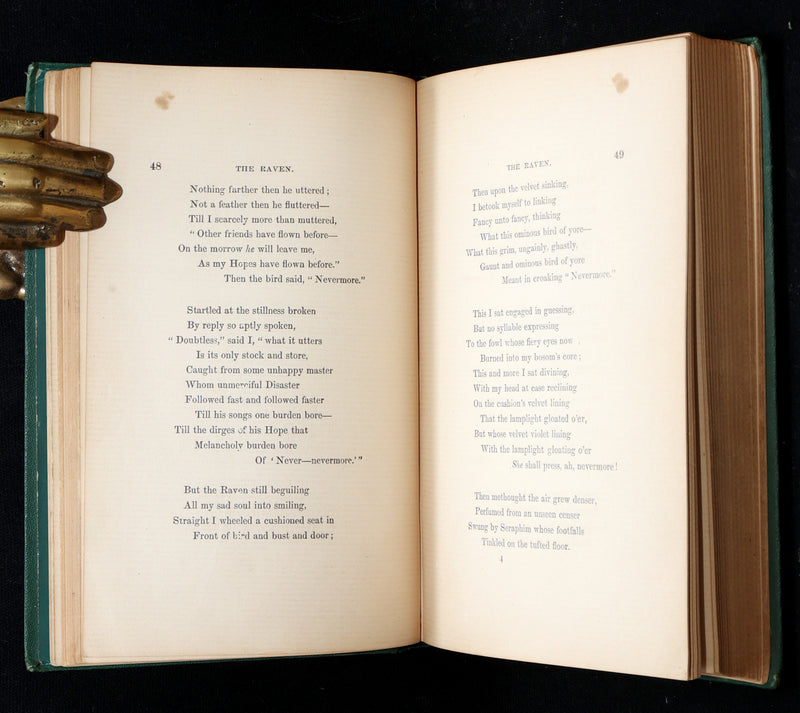 1866 Rare Book - Poems by Edgar Allan Poe. Complete with an Original Memoir