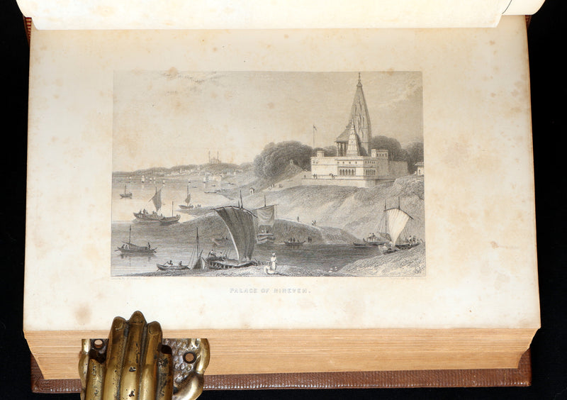 1856 Rare Book in Exquisite Binding - The Works of Lord Byron, Poems Illustrated