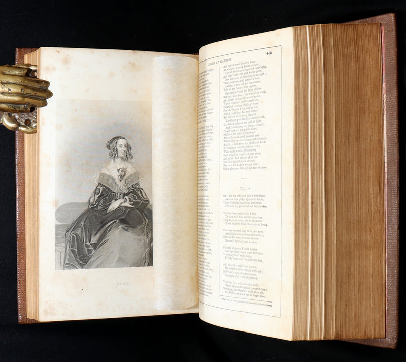 1856 Rare Book in Exquisite Binding - The Works of Lord Byron, Poems Illustrated