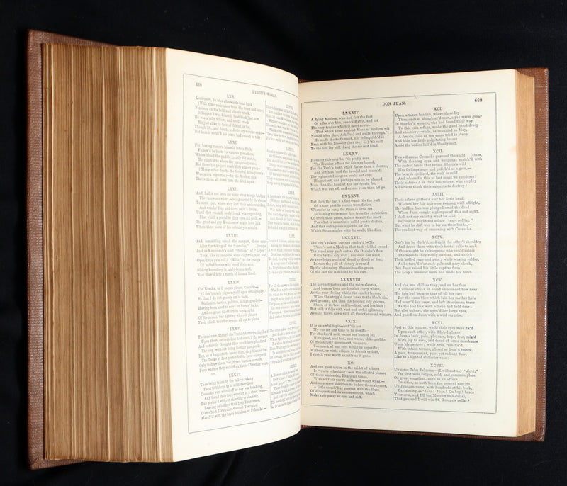 1856 Rare Book in Exquisite Binding - The Works of Lord Byron, Poems Illustrated
