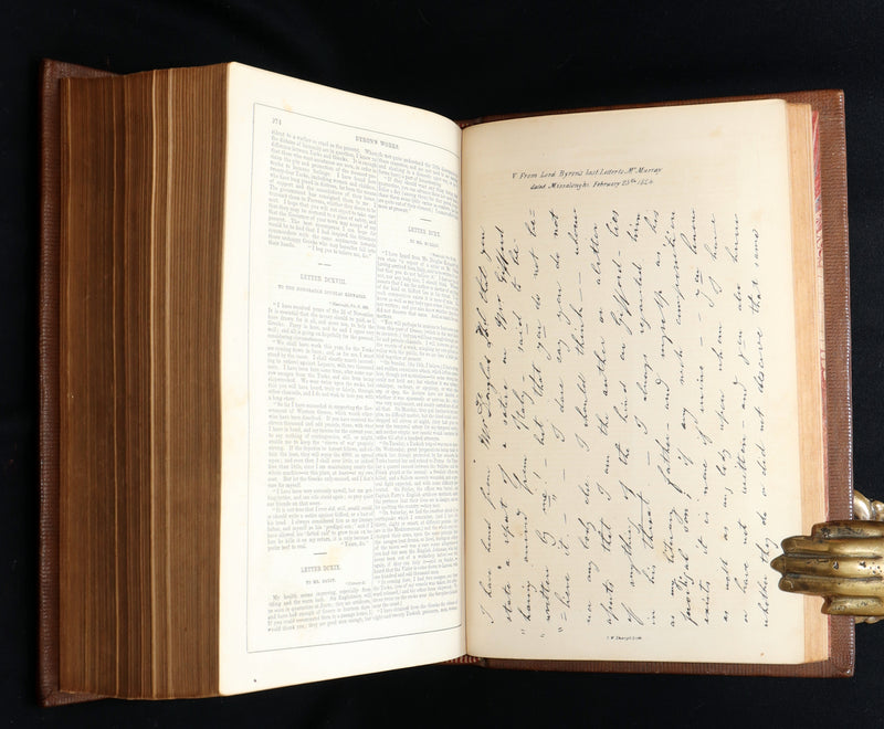 1856 Rare Book in Exquisite Binding - The Works of Lord Byron, Poems Illustrated