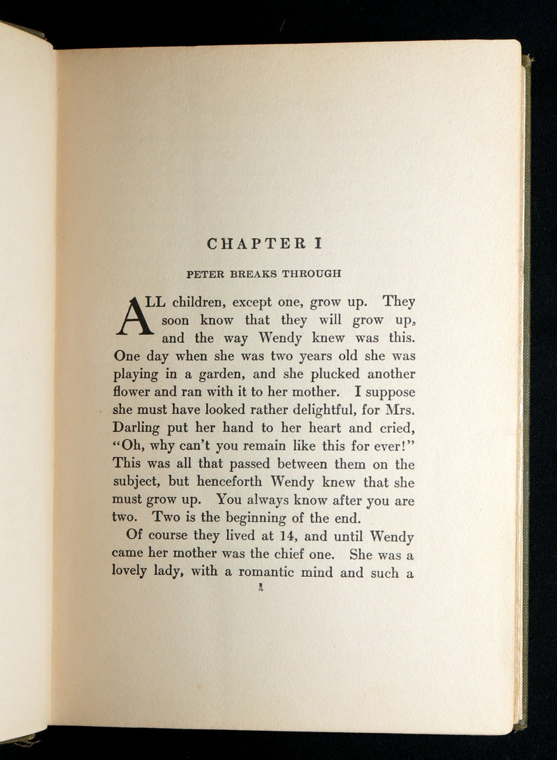 1911 Rare Peter Pan First Edition - Peter and Wendy by James Matthew Barrie