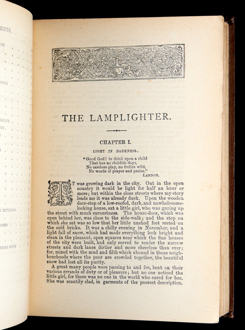 1880 Rare Victorian Book - The Lamplighter by Maria Susanna Cummins