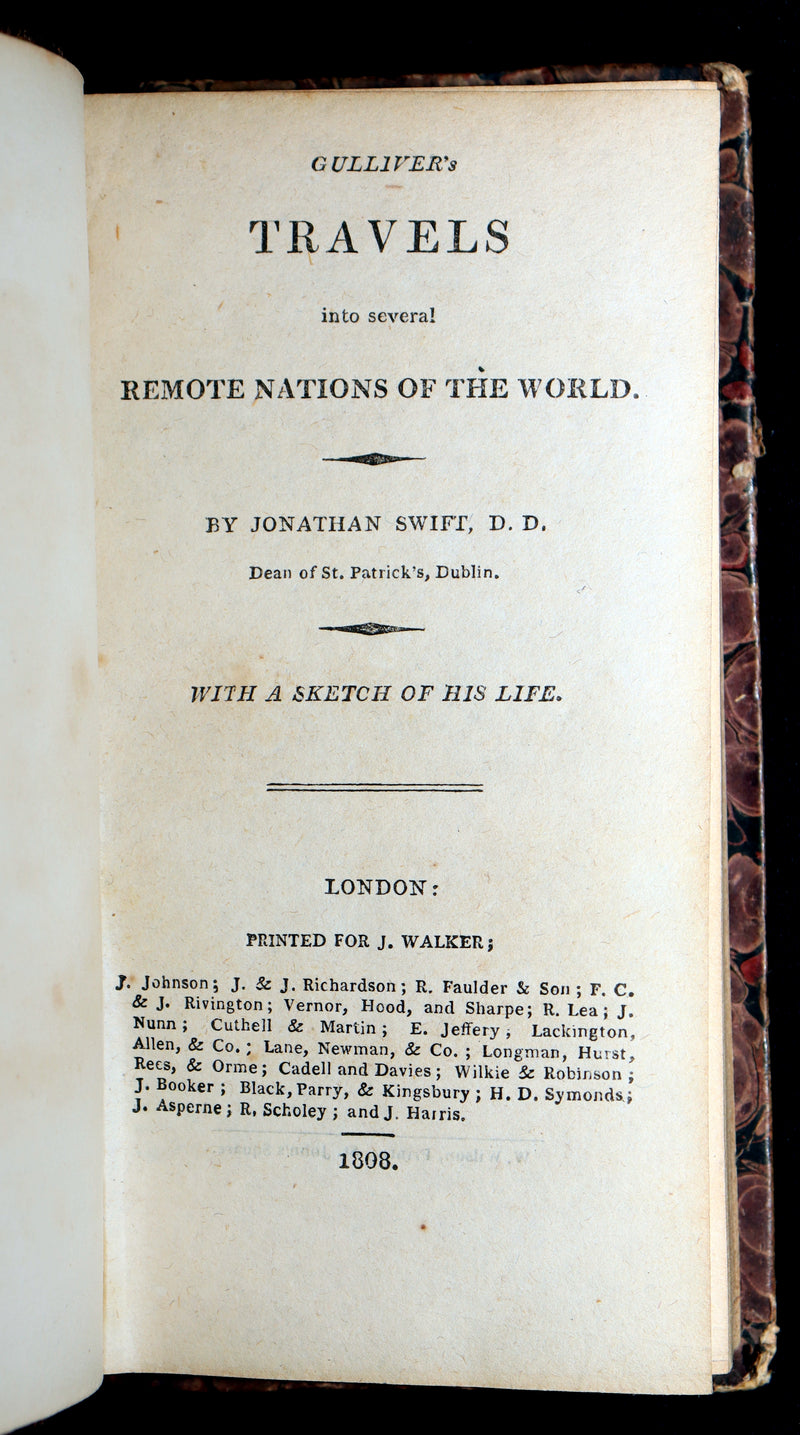 1808 Rare Book - Gulliver's Travels Into Several Remote Nations of the World