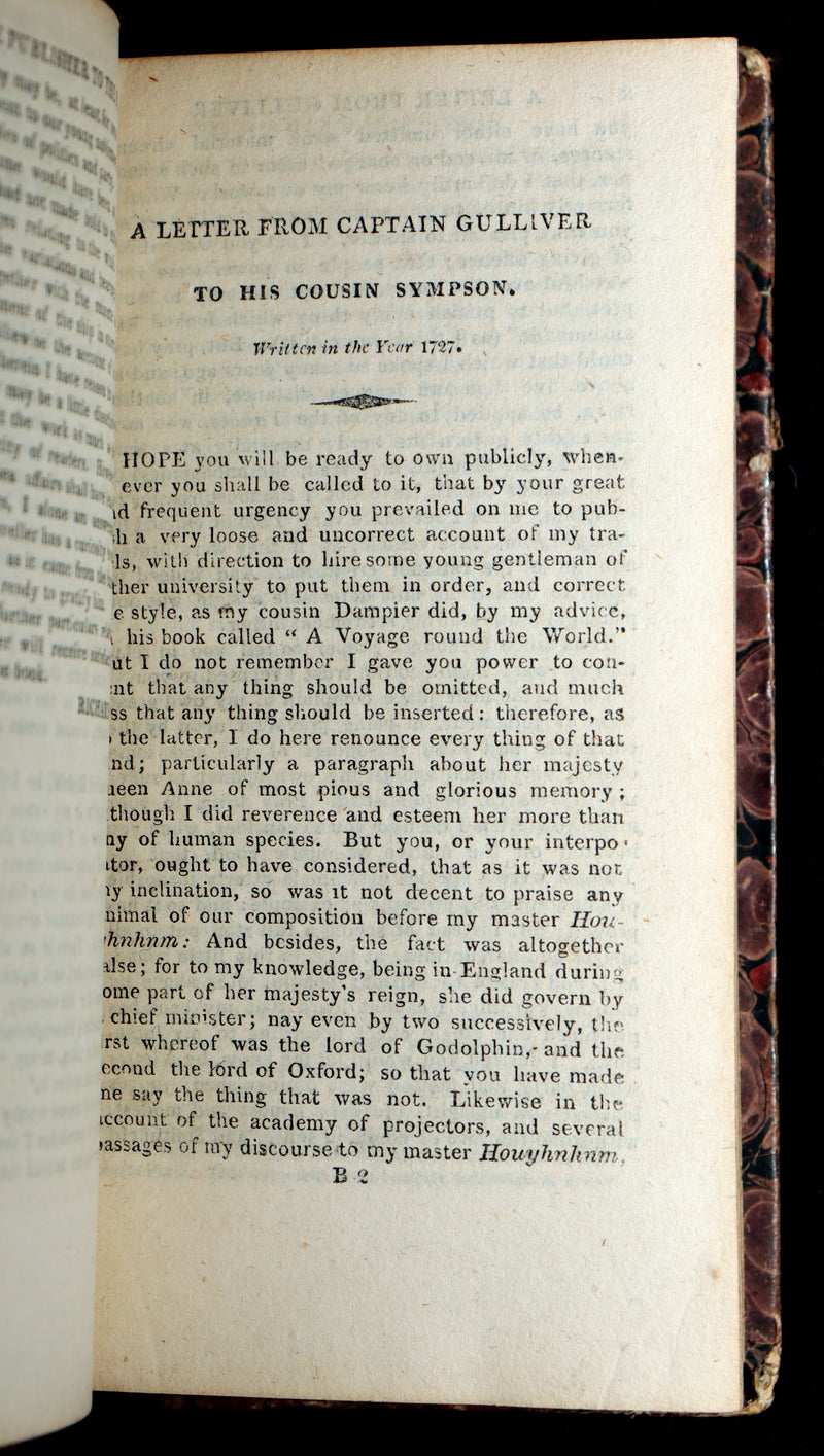 1808 Rare Book - Gulliver's Travels Into Several Remote Nations of the World
