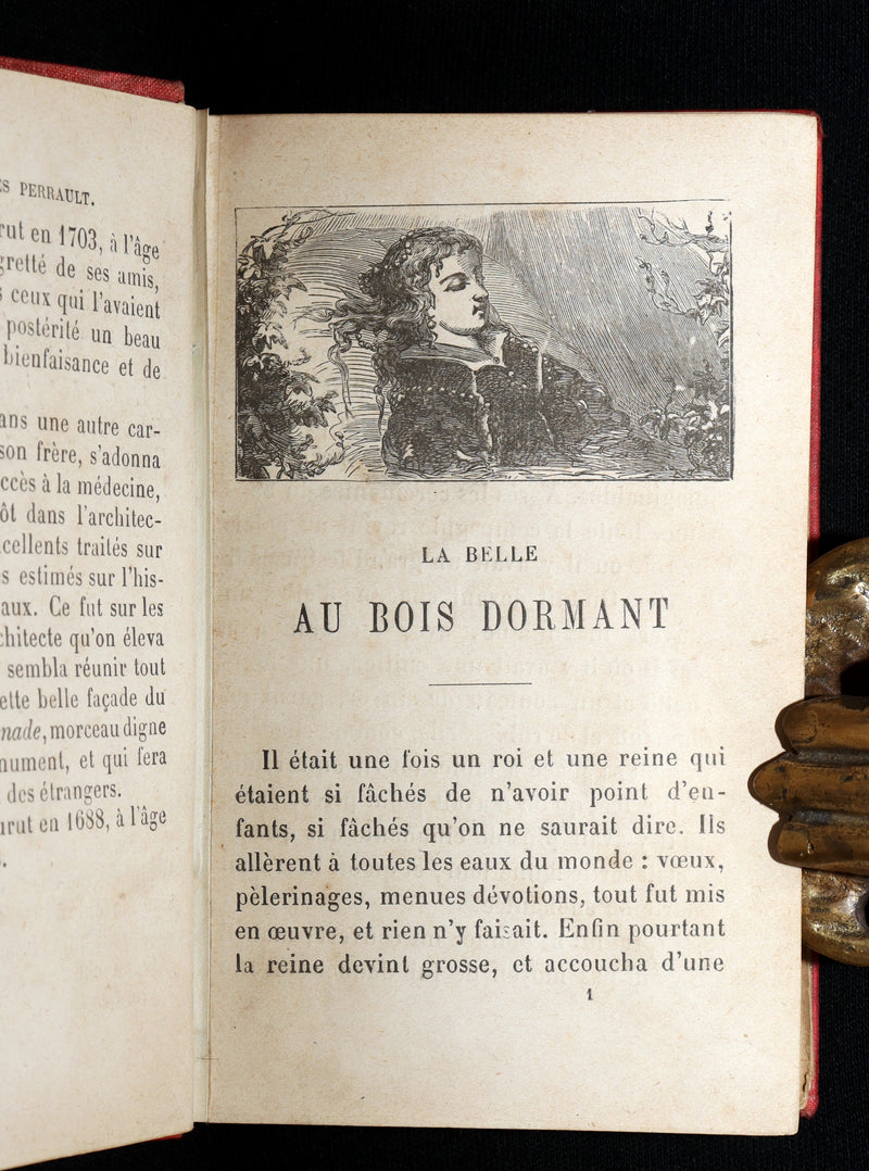 1890 Scarce Color French Book - Contes des Fees by Perrault, Fairy Tales