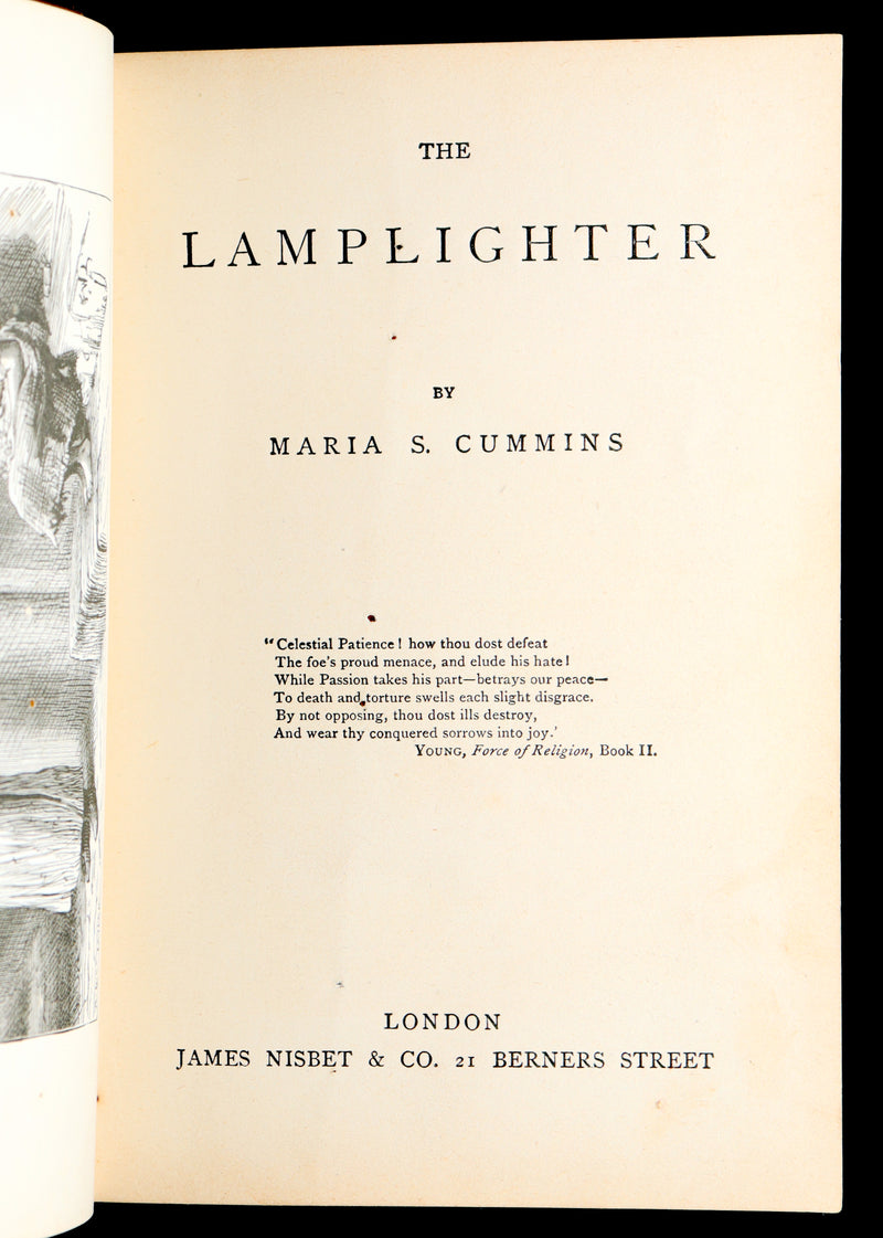 1880 Rare Victorian Book - The Lamplighter by Maria Susanna Cummins