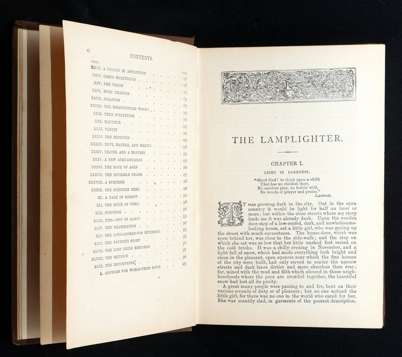 1880 Rare Victorian Book - The Lamplighter by Maria Susanna Cummins