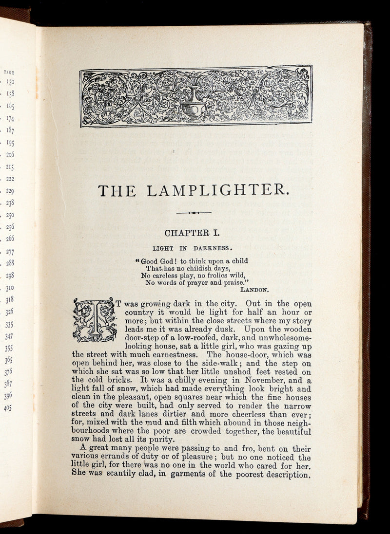 1880 Rare Victorian Book - The Lamplighter by Maria Susanna Cummins