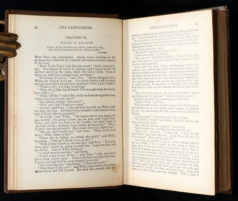 1880 Rare Victorian Book - The Lamplighter by Maria Susanna Cummins