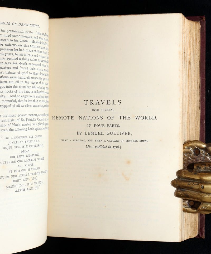1876 Rare Book - Gulliver’s Travels and Others Works by Jonathan Swift