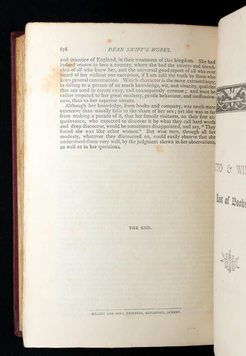 1876 Rare Book - Gulliver’s Travels and Others Works by Jonathan Swift