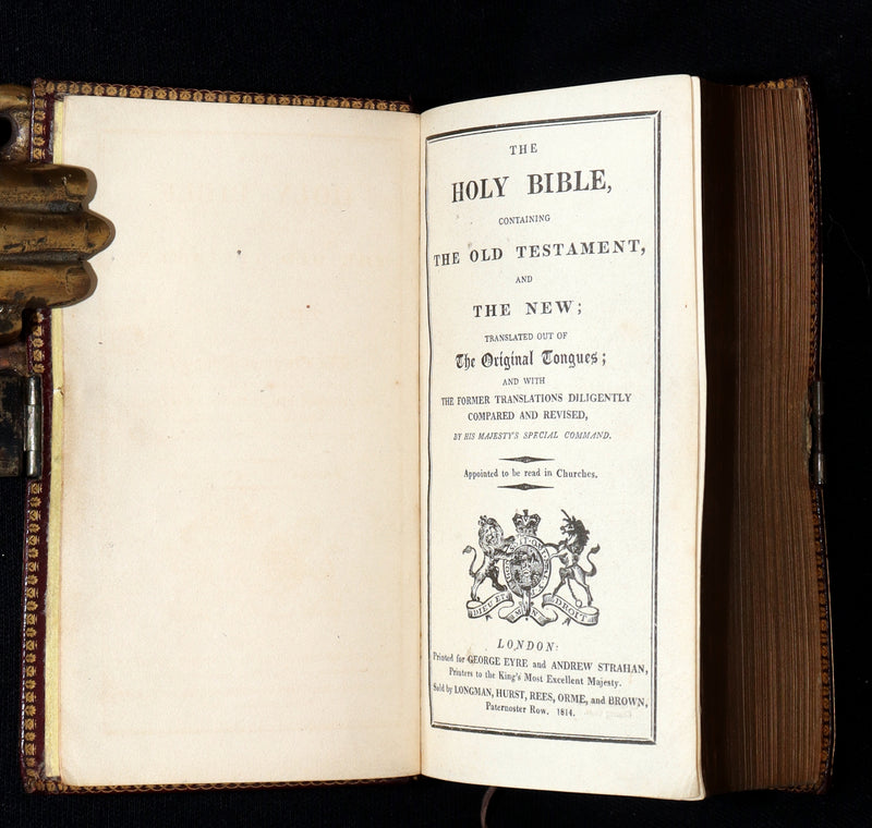 1814 Rare Book with Box- The Holy Bible Containing the Old Testament and the New