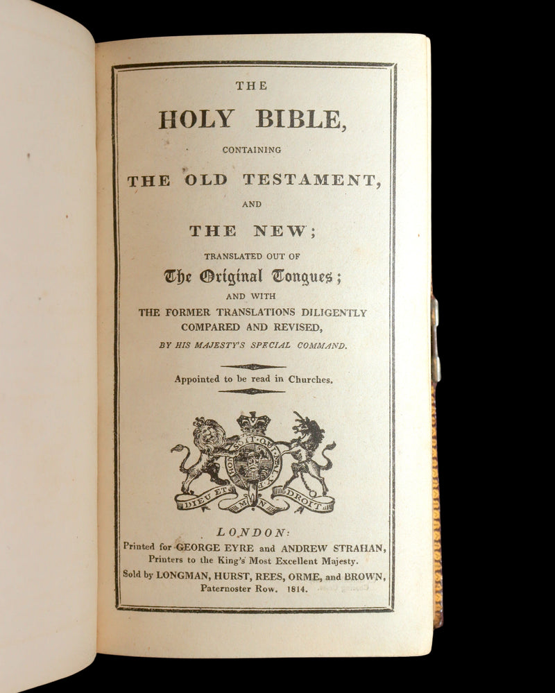 1814 Rare Book with Box- The Holy Bible Containing the Old Testament and the New