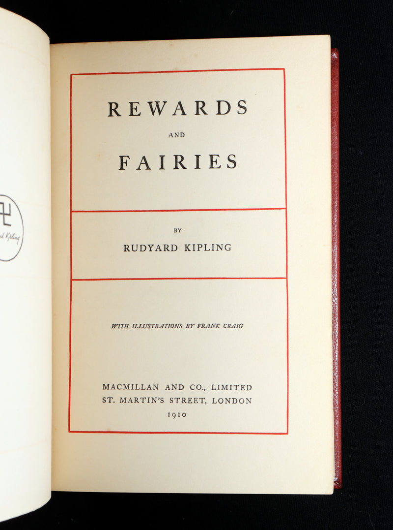 1910 Rare First Edition - Rewards and Fairies with IF poem by Rudyard Kipling