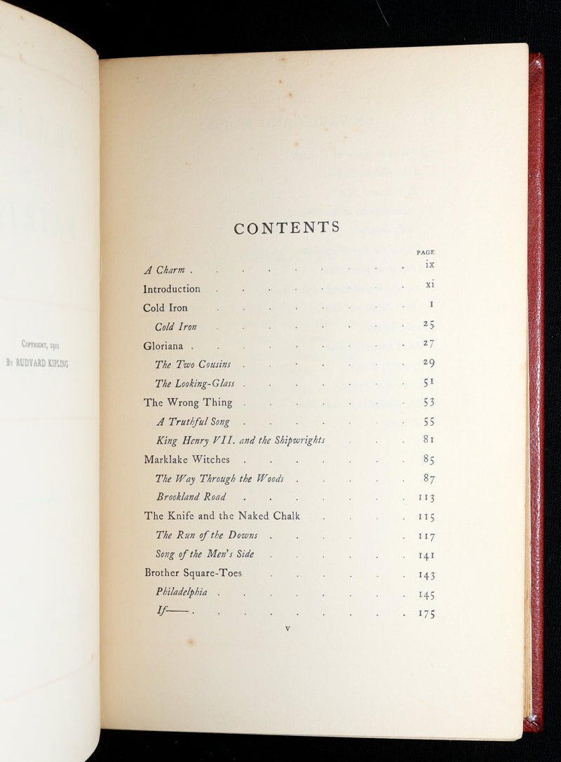 1910 Rare First Edition - Rewards and Fairies with IF poem by Rudyard Kipling