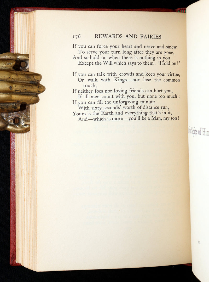 1910 Rare First Edition - Rewards and Fairies with IF poem by Rudyard Kipling