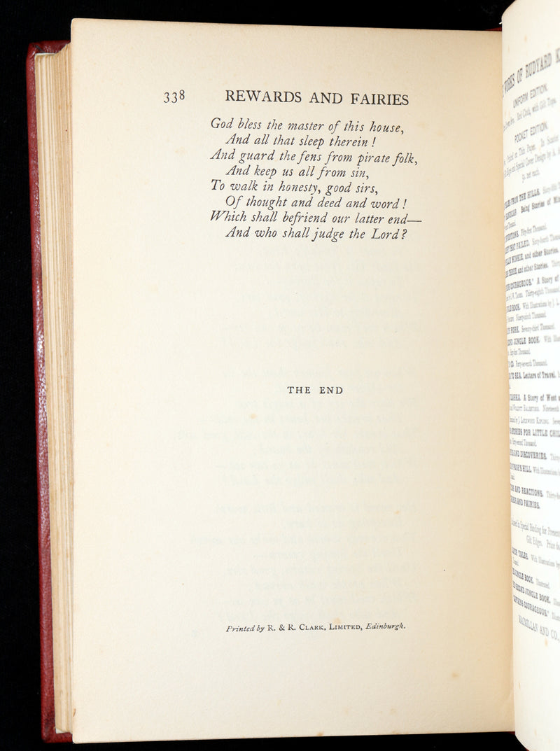 1910 Rare First Edition - Rewards and Fairies with IF poem by Rudyard Kipling