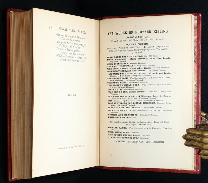 1910 Rare First Edition - Rewards and Fairies with IF poem by Rudyard Kipling