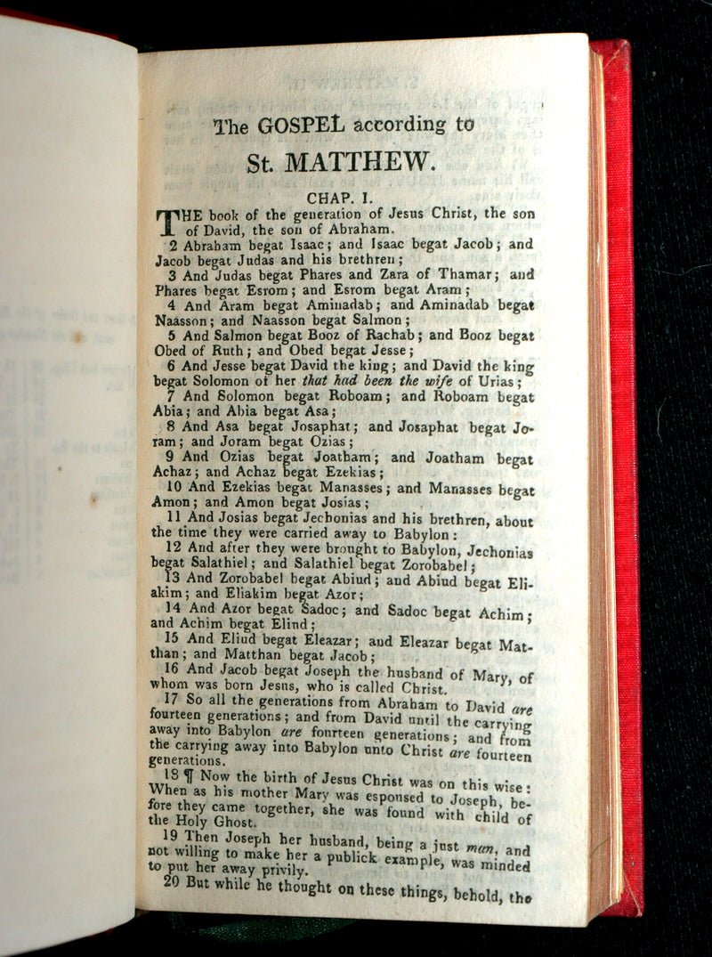 1818 Scarce Books in a Box - New Testament of Our Lord and Saviour Jesus Christ