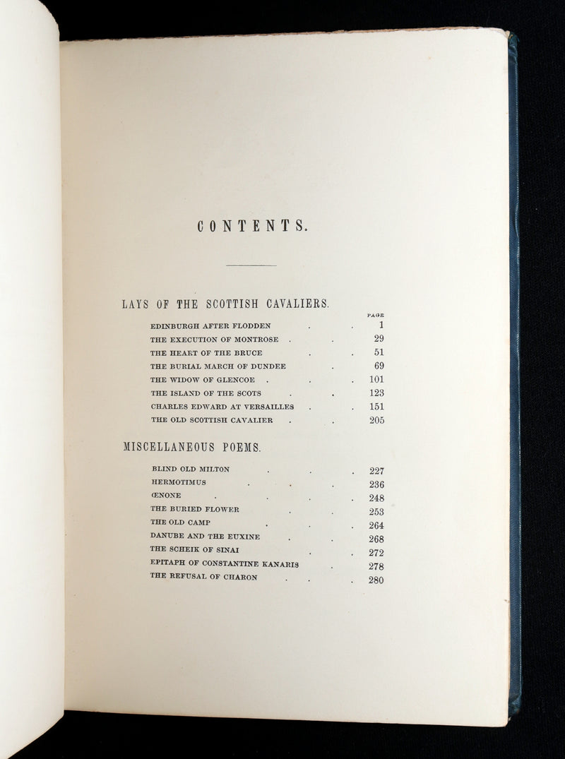 1849 Rare First Edition - Lays of the Scottish Cavaliers by W.E. Aytoun