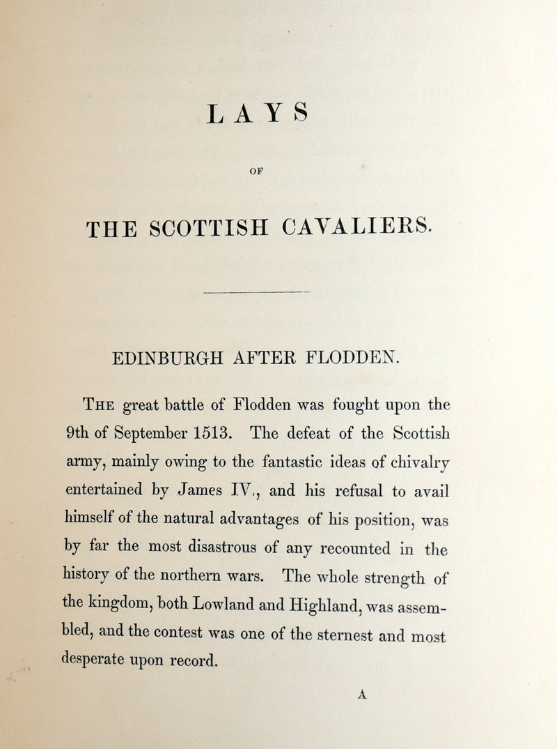 1849 Rare First Edition - Lays of the Scottish Cavaliers by W.E. Aytoun