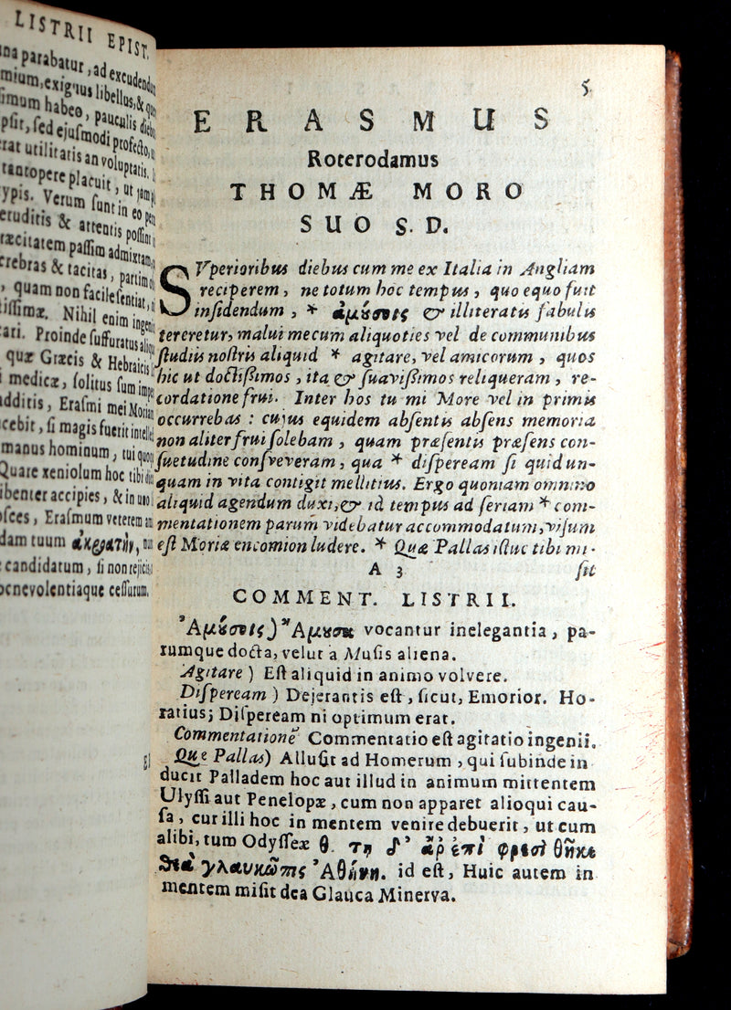 1663 Rare Book - Erasmus of Rotterdam’s Moriae Encomium (In Praise of Folly)
