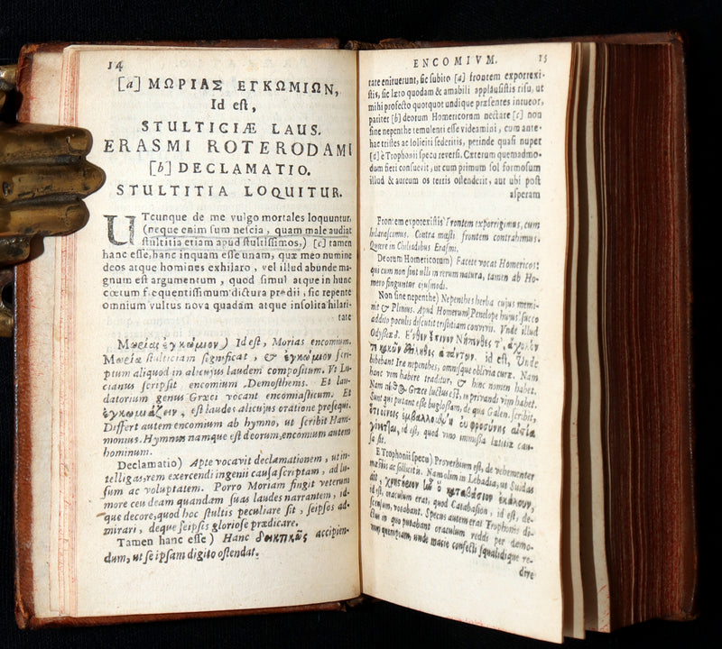 1663 Rare Book - Erasmus of Rotterdam’s Moriae Encomium (In Praise of Folly)