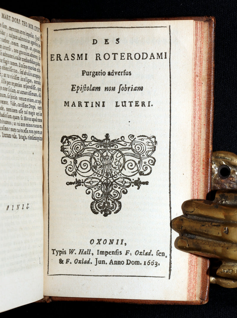 1663 Rare Book - Erasmus of Rotterdam’s Moriae Encomium (In Praise of Folly)
