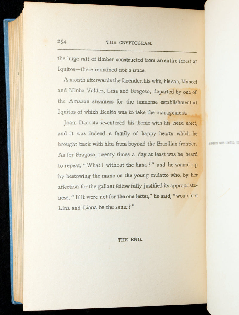1920 Illustrated Author’s Copyright Edition - The Cryptogram by Jules Verne