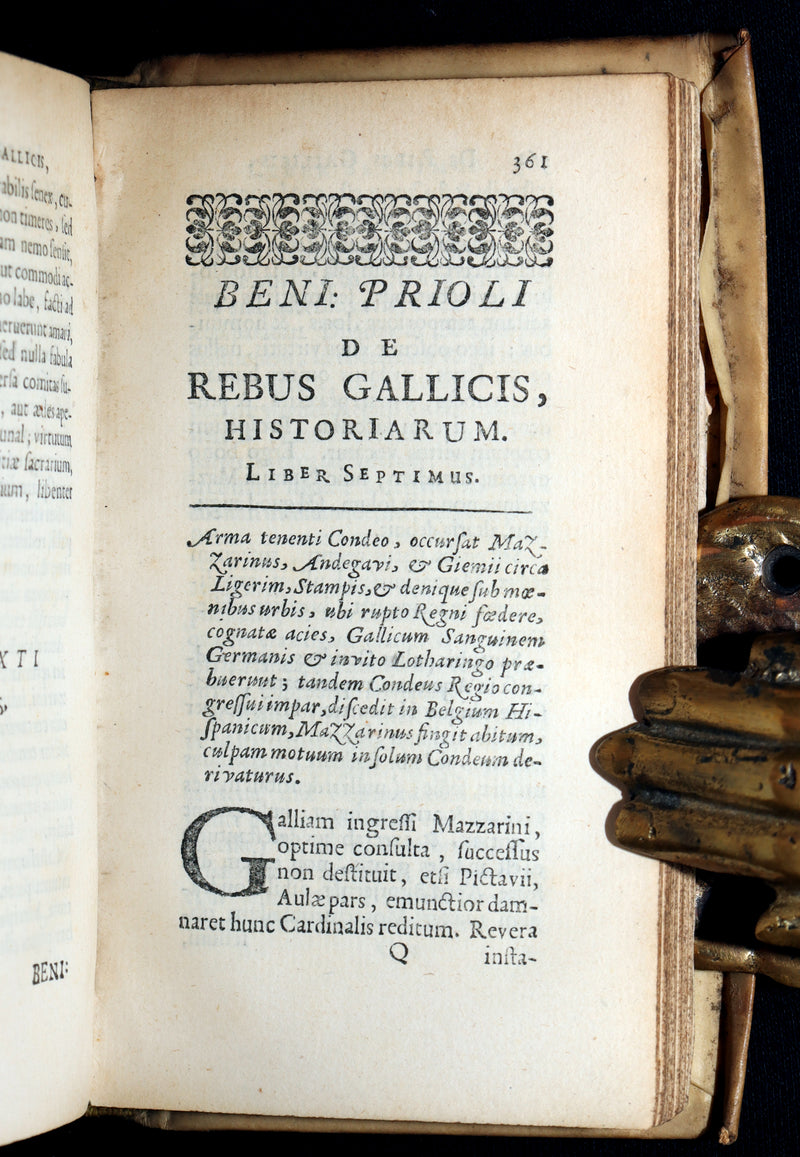 1669 Rare Book –Benjamin Priolo’s Celebrated History of France Historiae Galliae